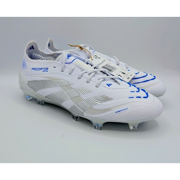 Adidas Predator Elite FG White Silver Metallic Men's Size 7/Women's 8 ID3879 - Picture 1 of 7
